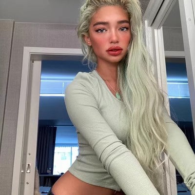Single-Breasted Long-Sleeve Cropped Top — Image 10