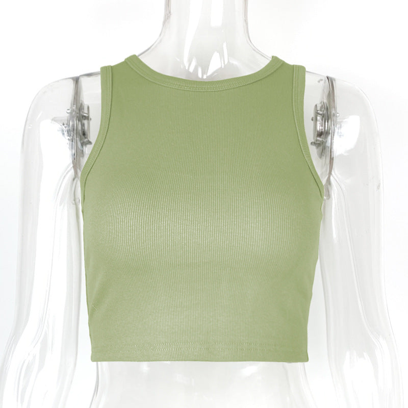 Sleeveless Cropped Tank With Strap-Back Detail — Image 11