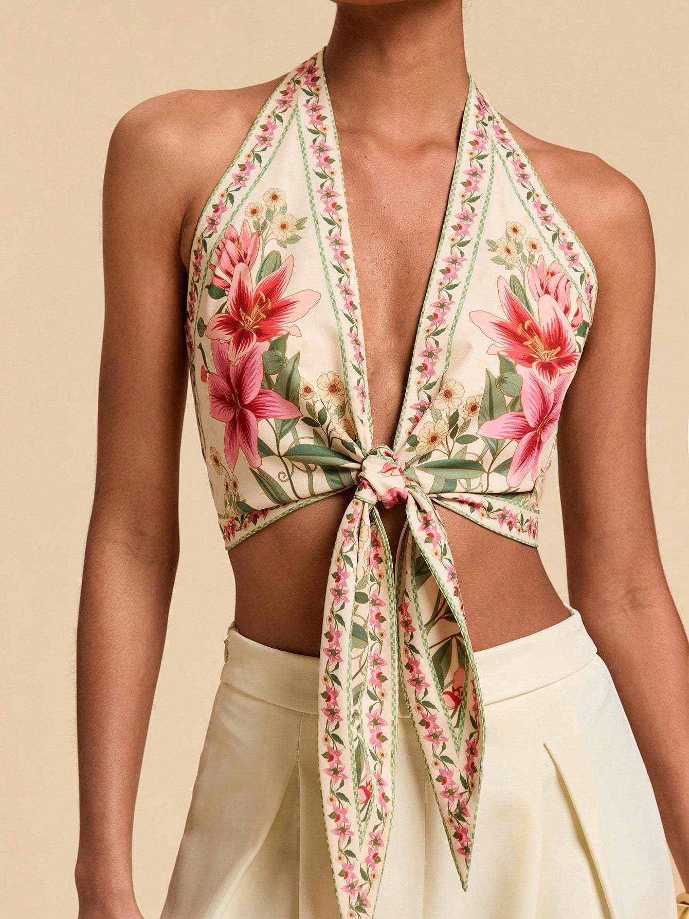 Printed Cami Dress With Open Back Detail — Image 6