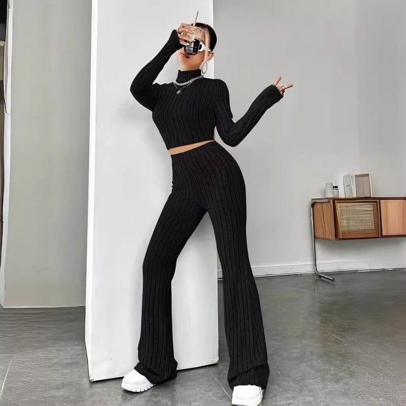 Ribbed Knit Long Sleeve Fitted Top — Image 3