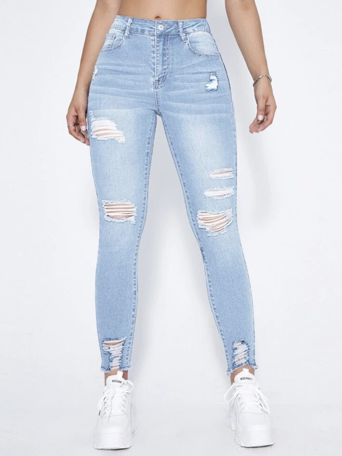 Ripped Stretch Skinny Jeans — Image 6