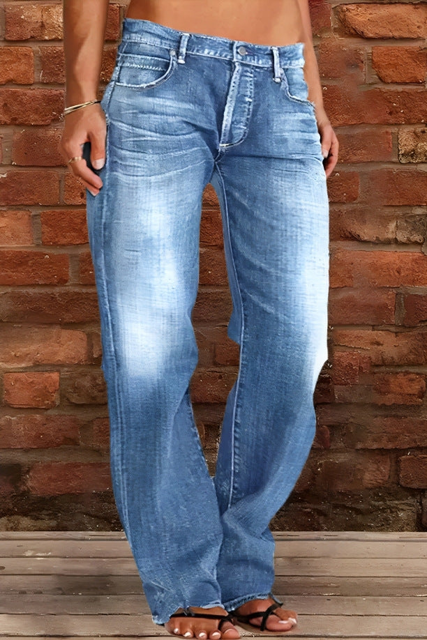 Washed Denim Flared Bootcut Jeans — Image 9