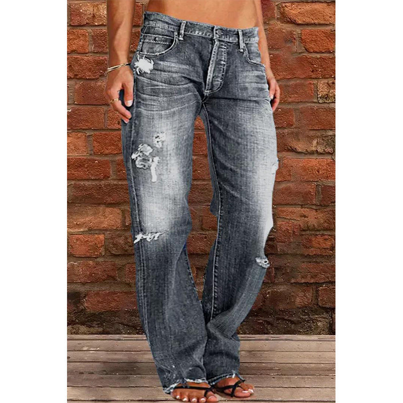 Washed Denim Flared Bootcut Jeans — Image 6
