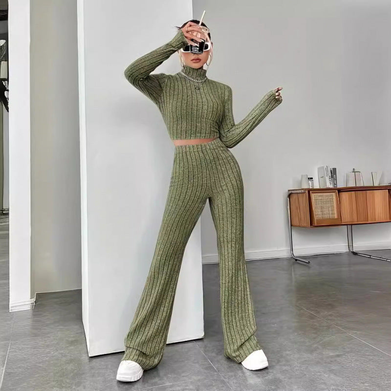 Ribbed Knit Long Sleeve Fitted Top — Image 5