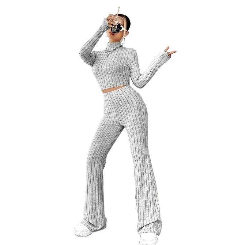 Ribbed Knit Long Sleeve Fitted Top — Image 6