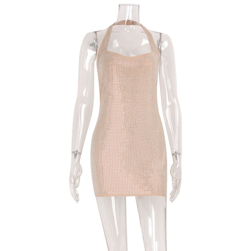 Halterneck Backless Diamante Bodycon Mini Dress — Image 6