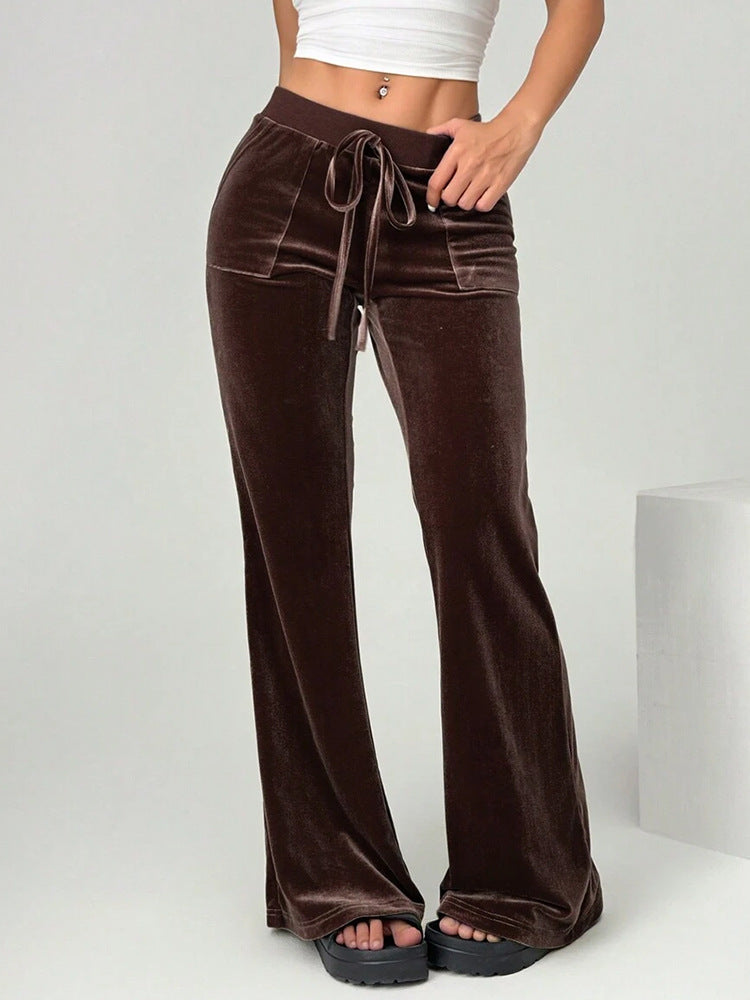 Velvet Drape Bootcut Trousers — Image 9