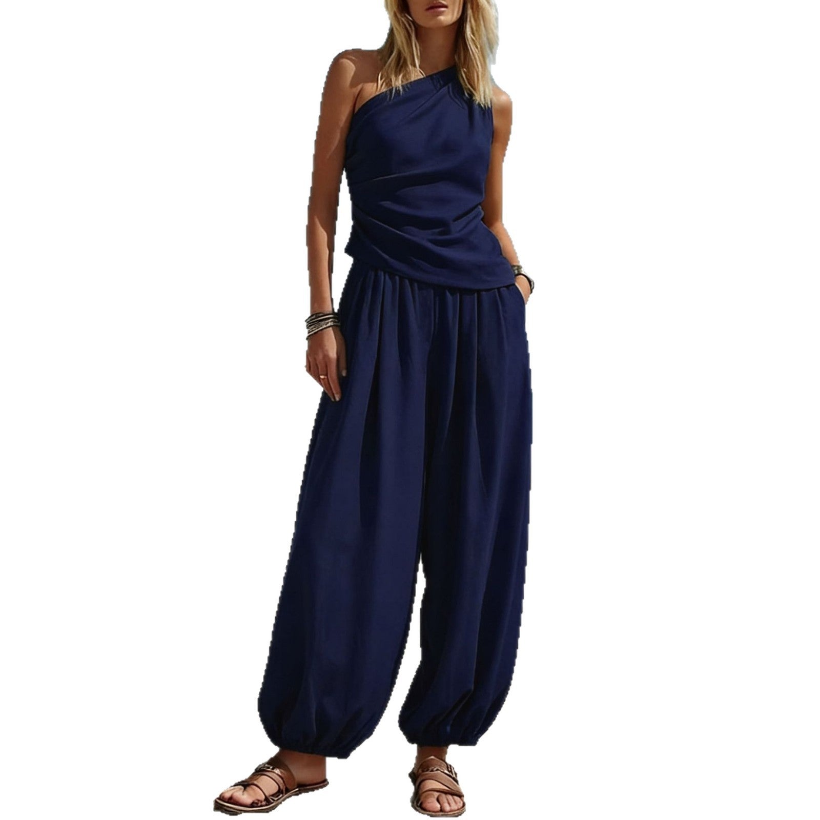 Sleeveless Tank & High-Waisted Wide-Leg Trouser Set — Image 6