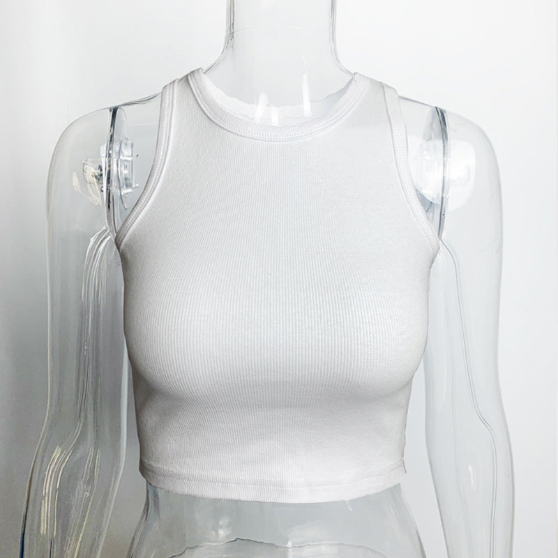 Sleeveless Cropped Tank With Strap-Back Detail — Image 7