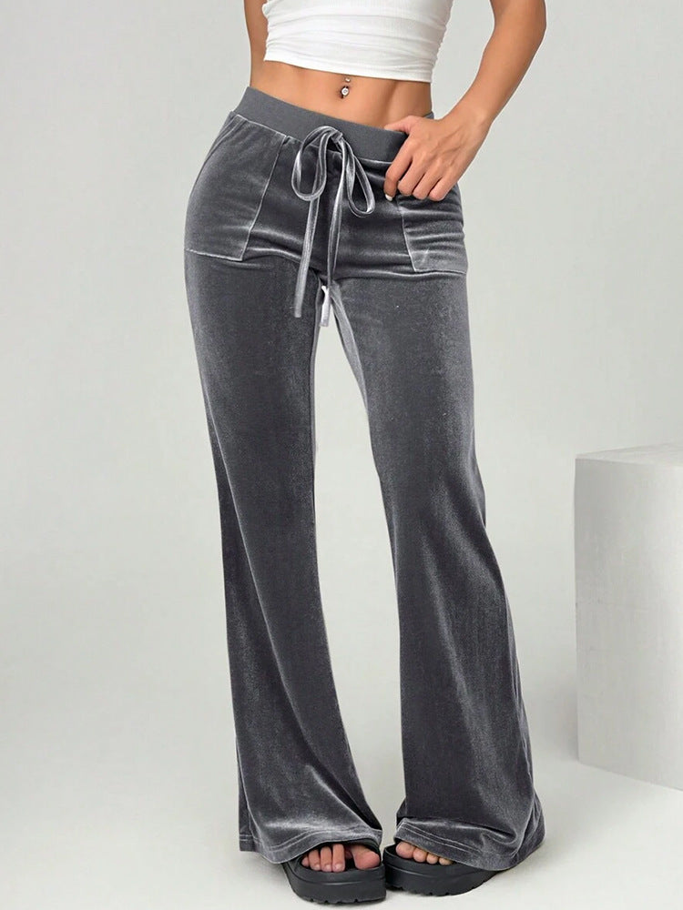 Velvet Drape Bootcut Trousers — Image 2
