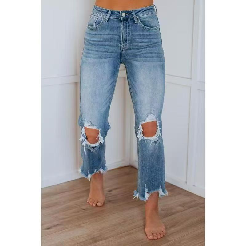 Distressed Skinny Cropped Jeans — Image 7