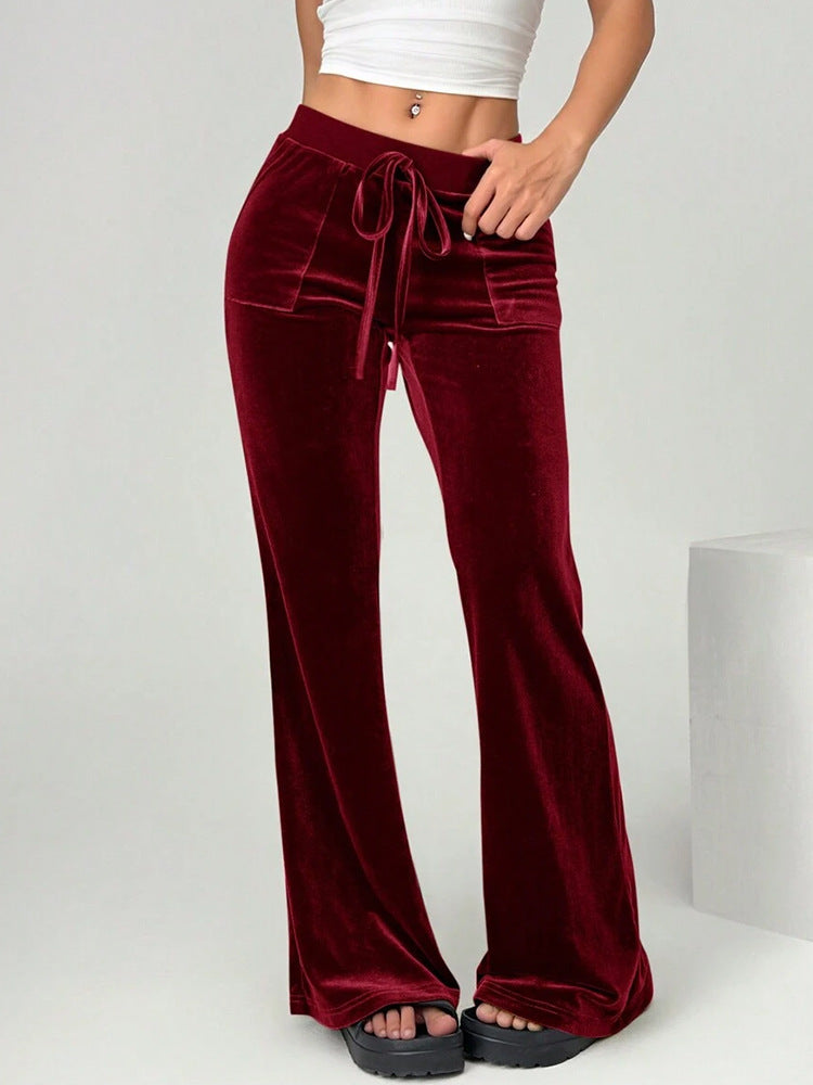 Velvet Drape Bootcut Trousers — Image 8