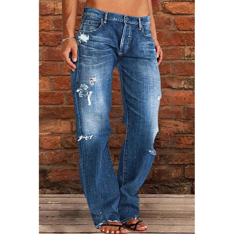 Washed Denim Flared Bootcut Jeans — Image 7