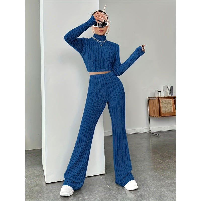 Ribbed Knit Long Sleeve Fitted Top — Image 10