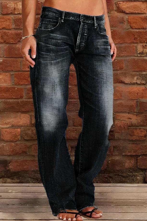 Washed Denim Flared Bootcut Jeans — Image 12