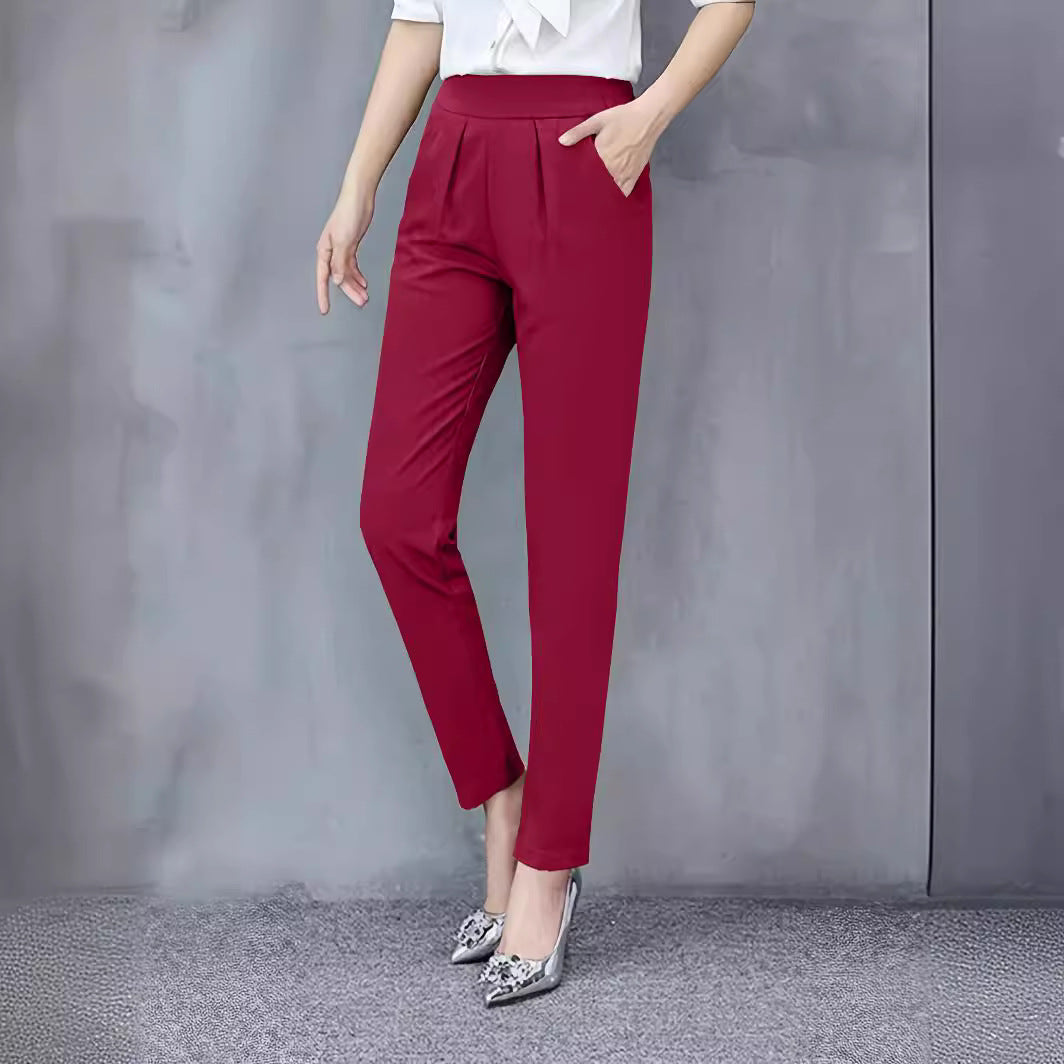 Slim Fit Drape Cropped Trousers — Image 4