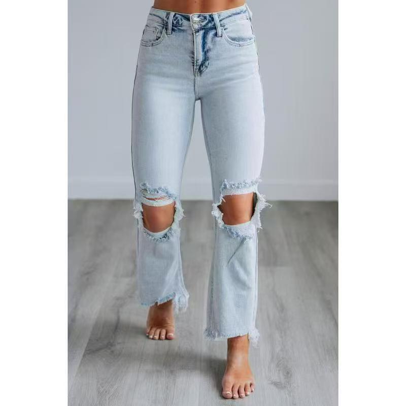 Distressed Skinny Cropped Jeans — Image 6