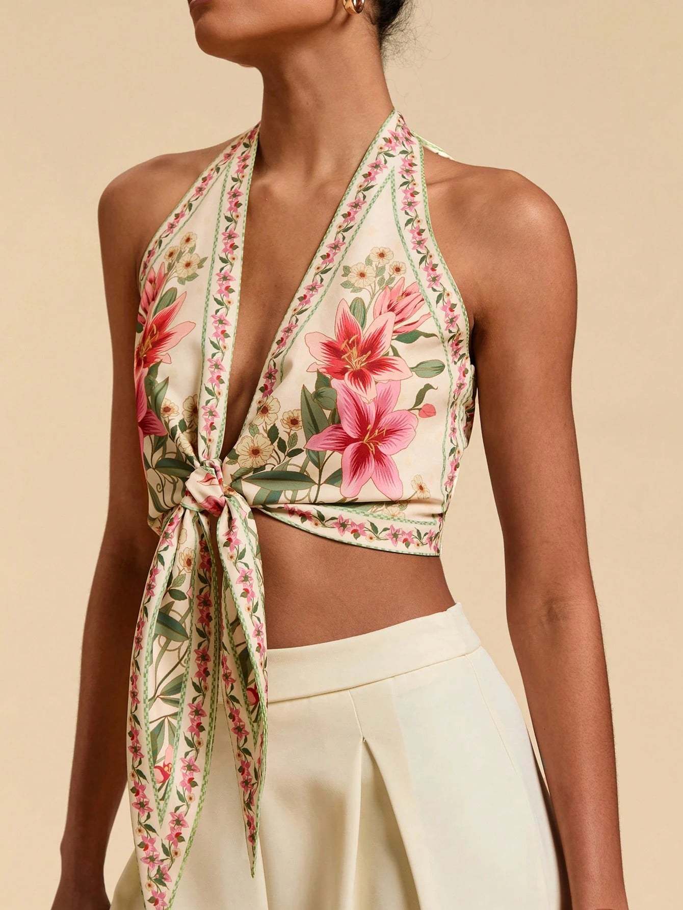 Printed Cami Dress With Open Back Detail — Image 2