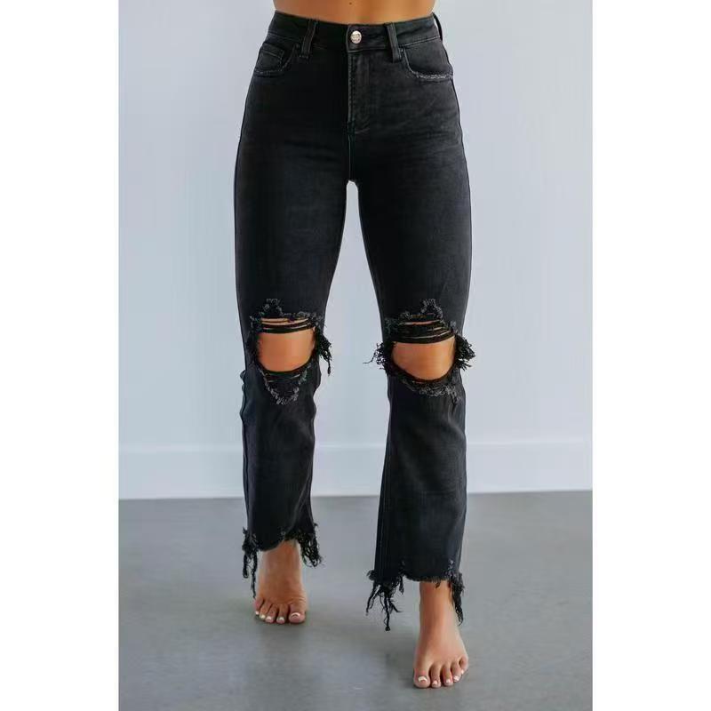 Distressed Skinny Cropped Jeans — Image 2