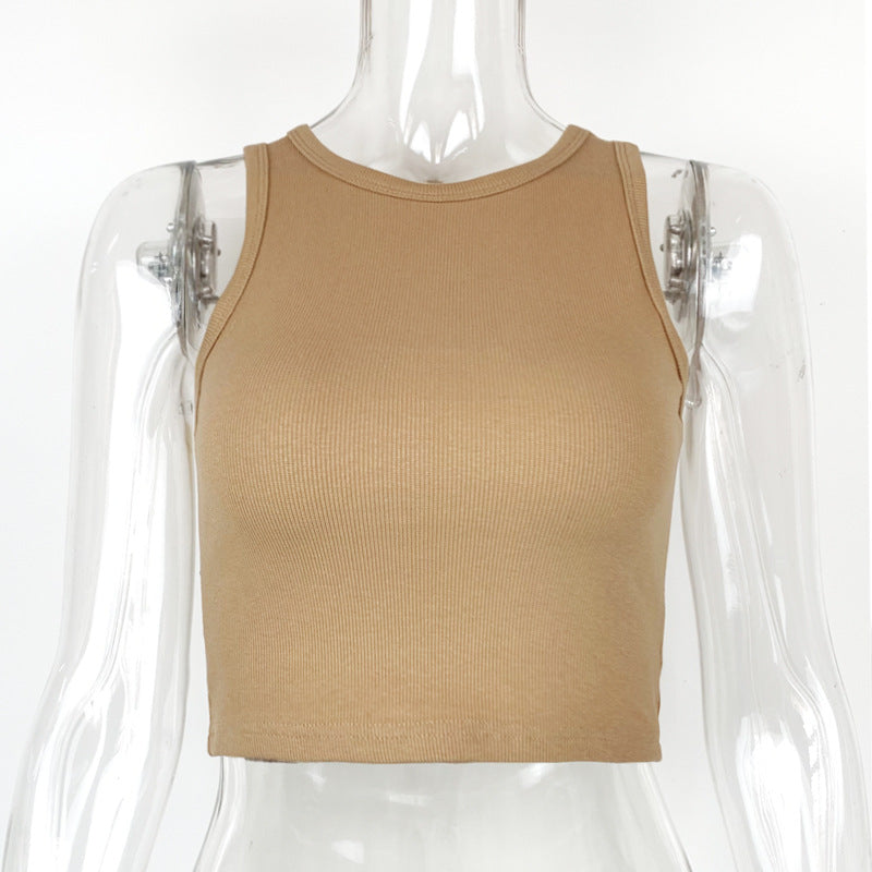 Sleeveless Cropped Tank With Strap-Back Detail — Image 12