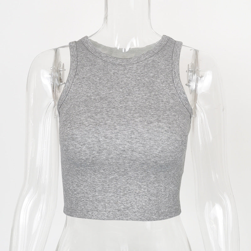 Sleeveless Cropped Tank With Strap-Back Detail — Image 10