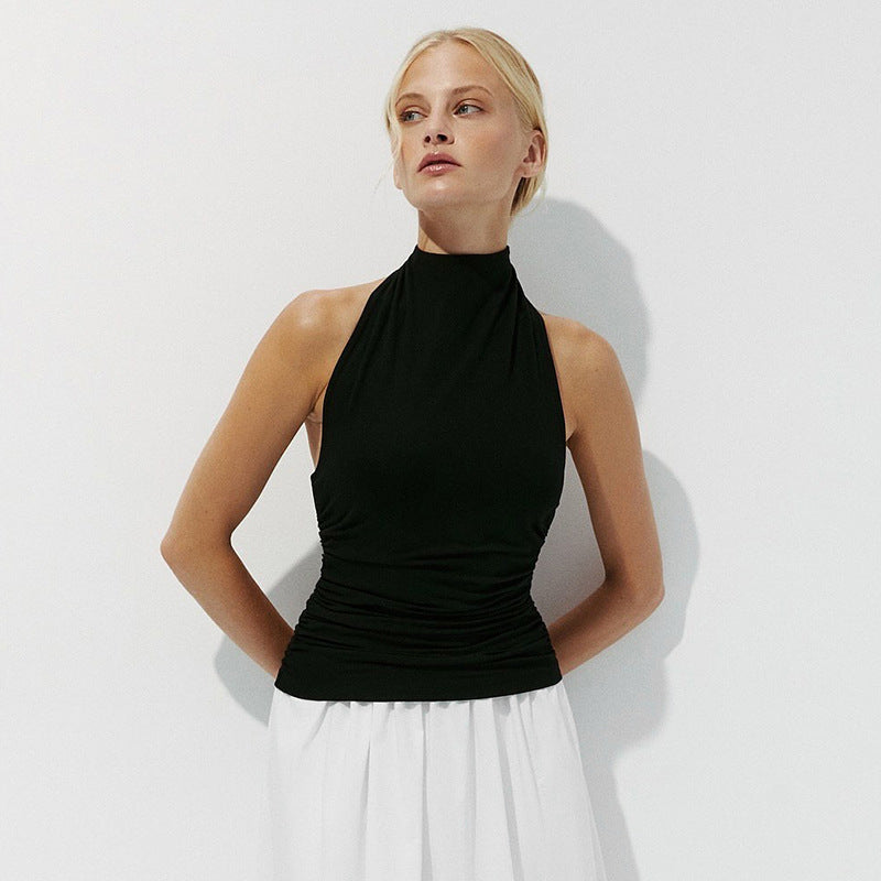 Halterneck Cut-Out Backless Vest Top — Image 5