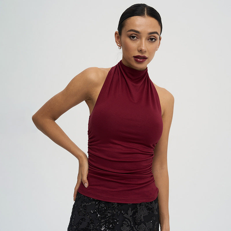Halterneck Cut-Out Backless Vest Top — Image 4