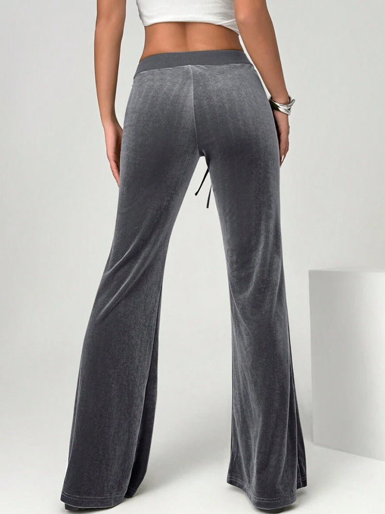 Velvet Drape Bootcut Trousers — Image 4
