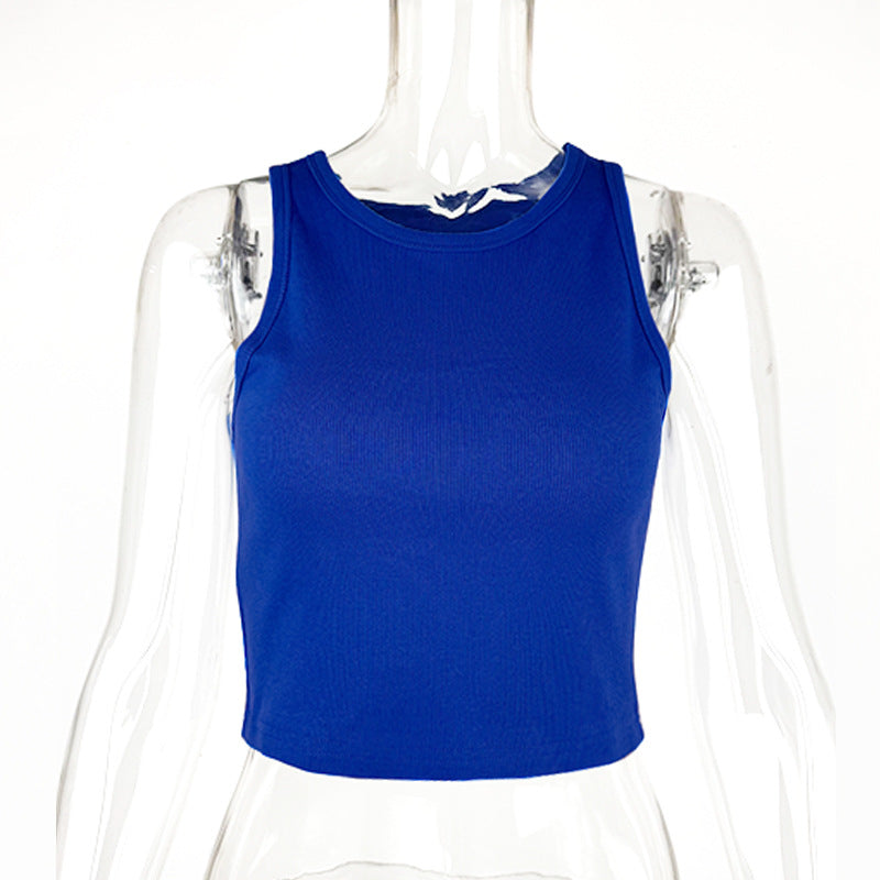 Sleeveless Cropped Tank With Strap-Back Detail — Image 15