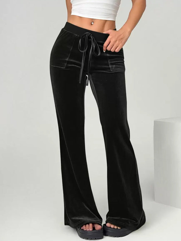Velvet Drape Bootcut Trousers — Image 1
