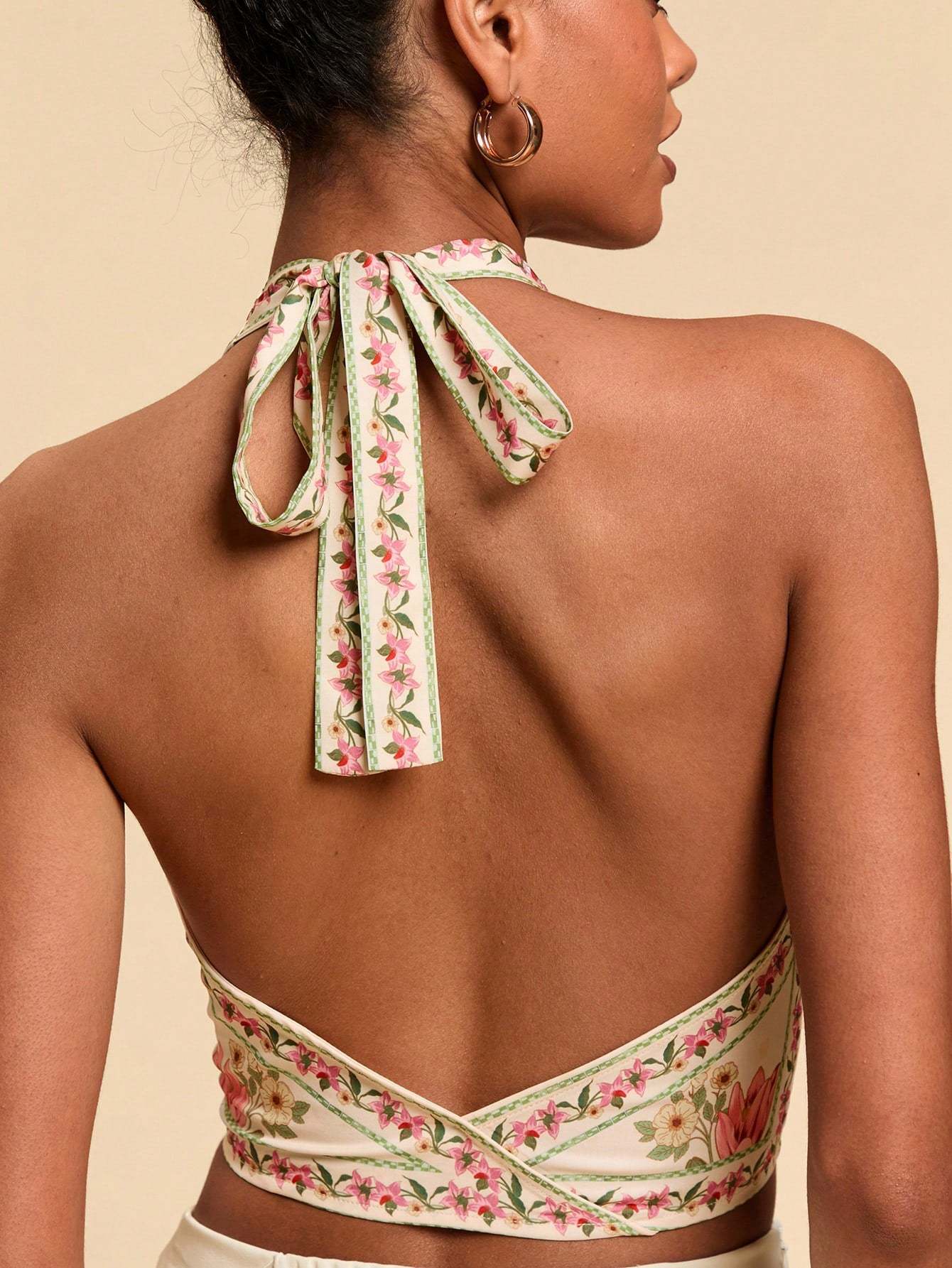 Printed Cami Dress With Open Back Detail — Image 4
