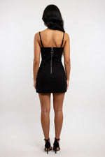 Ring Zip Halter Mini Dress — back view