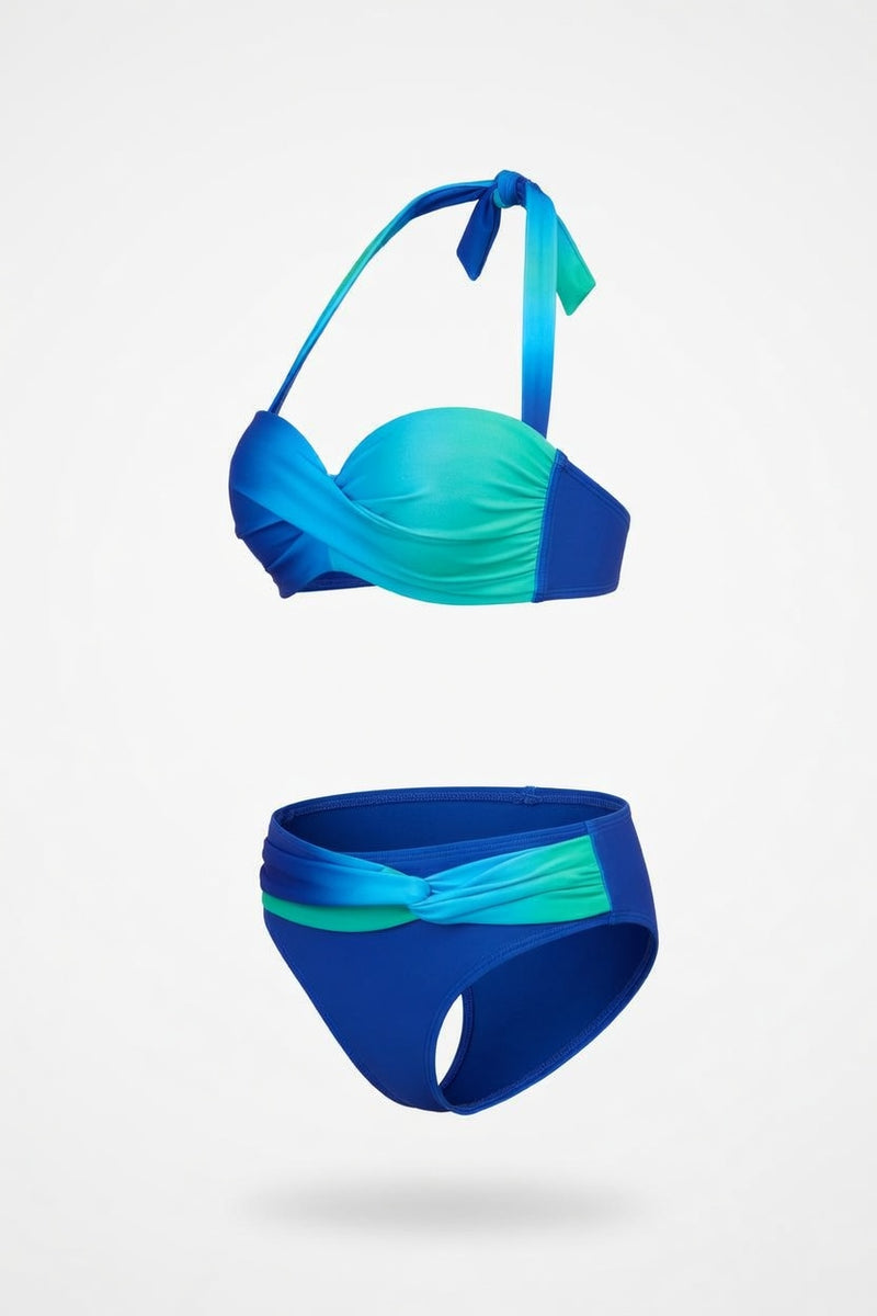Gradient Twist Bandeau Bikini Set — side view