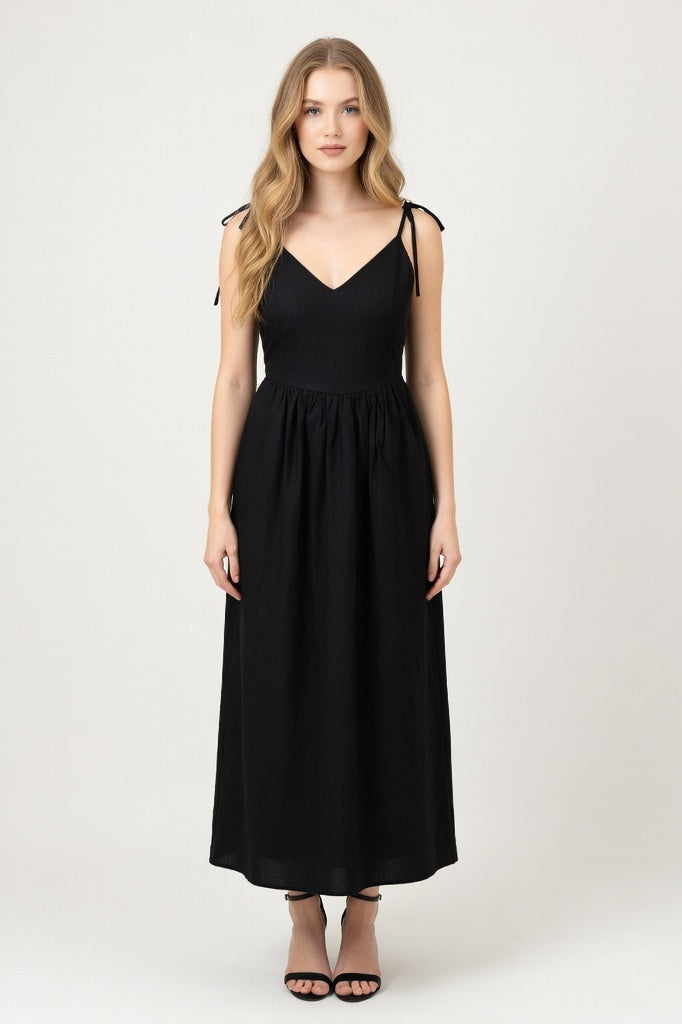Halter Mini Dress — Black