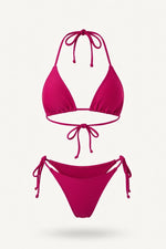 High-Waisted Bikini Set — Burgundy