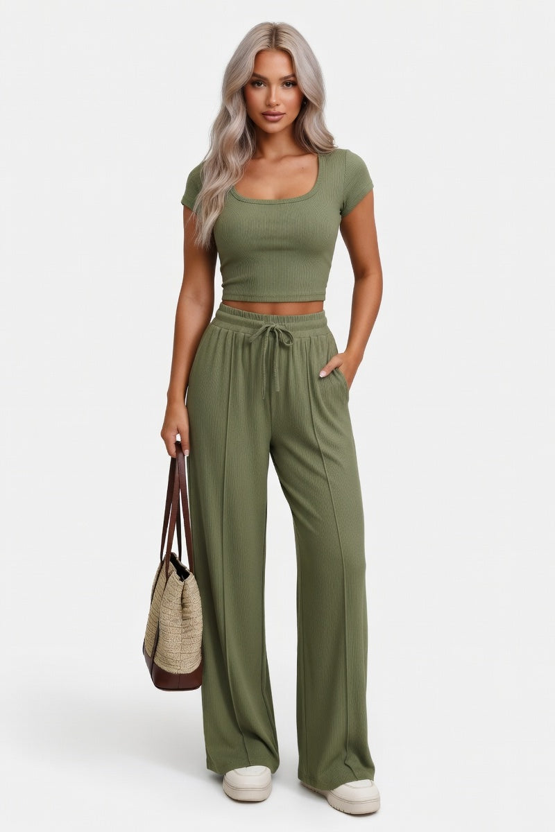 Tailored Co-ord Set — Army Green