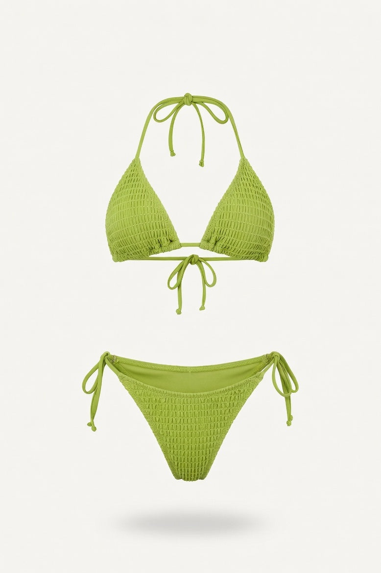 Cross-Front Bikini Set — Grass Green
