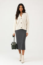 Slit Knit Skirt — Dark Grey