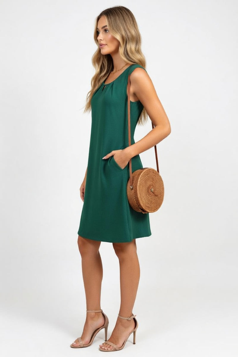 Pleated Pocket Dress — side view