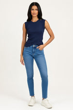 Ribbed Knit Tank Top — Navy Blue