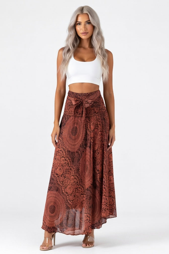 Rose Print Versatile Midi Dress — Rose Print Orange