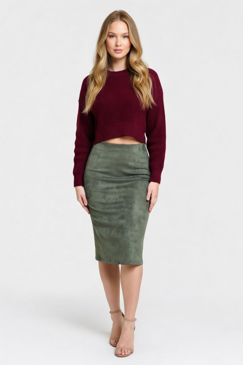 Suede Mini Skirt — Pink