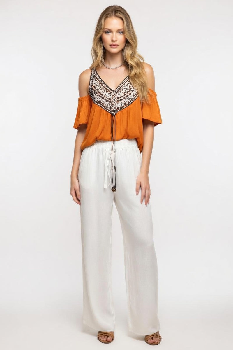 Digital Print V-Neck Vest — front view