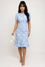 Jacquard Mermaid Midi Dress — front view
