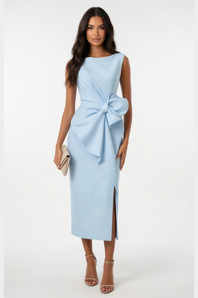 Solid Colour Bodycon Dress — Light Blue