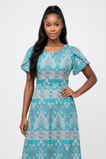 Petal Sleeve Midi Dress — Colour 9