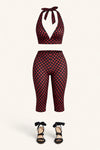 Polka Dot Halter Top Three-Piece Set
