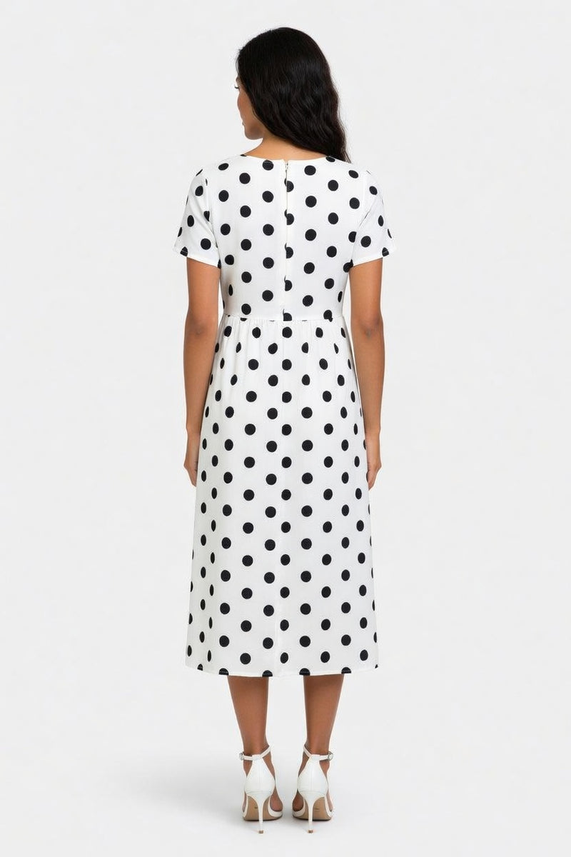 Printed Swing Dress — back view