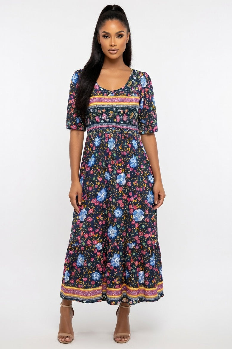 Printed Maxi Dress — Placement Print 3