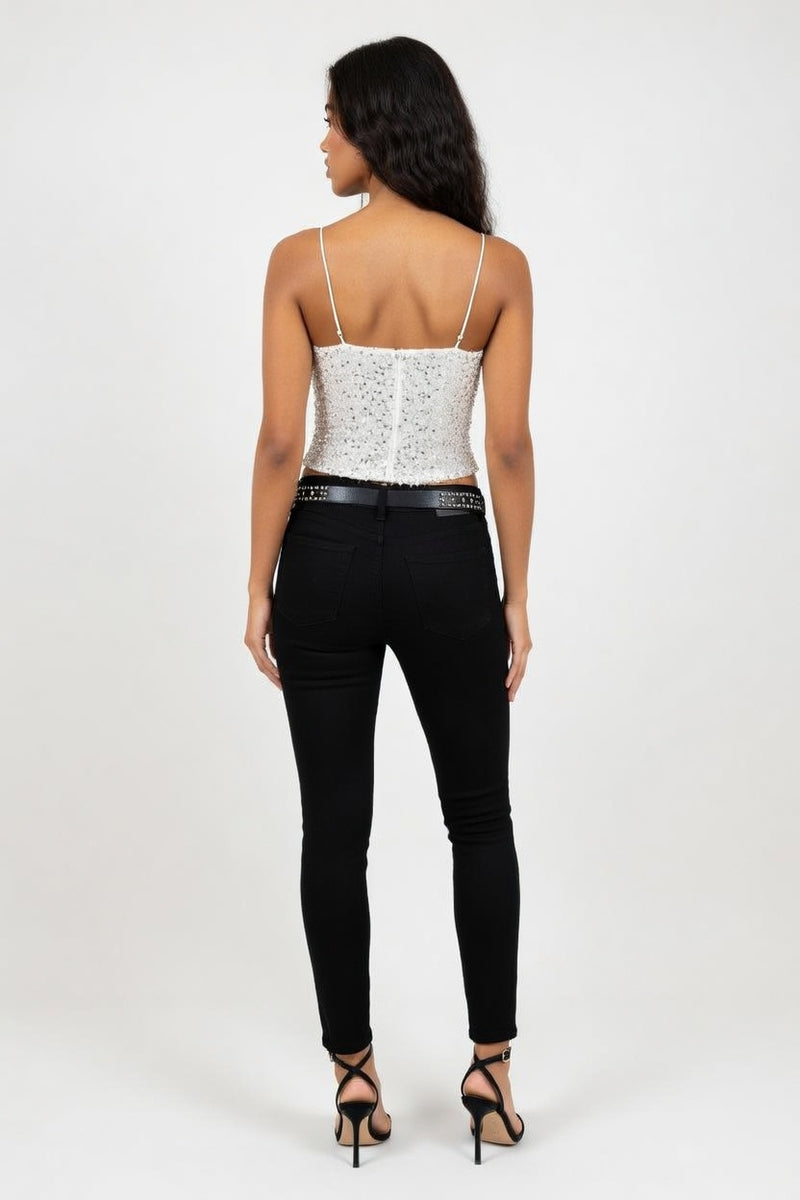 Beaded Halter Top — back view